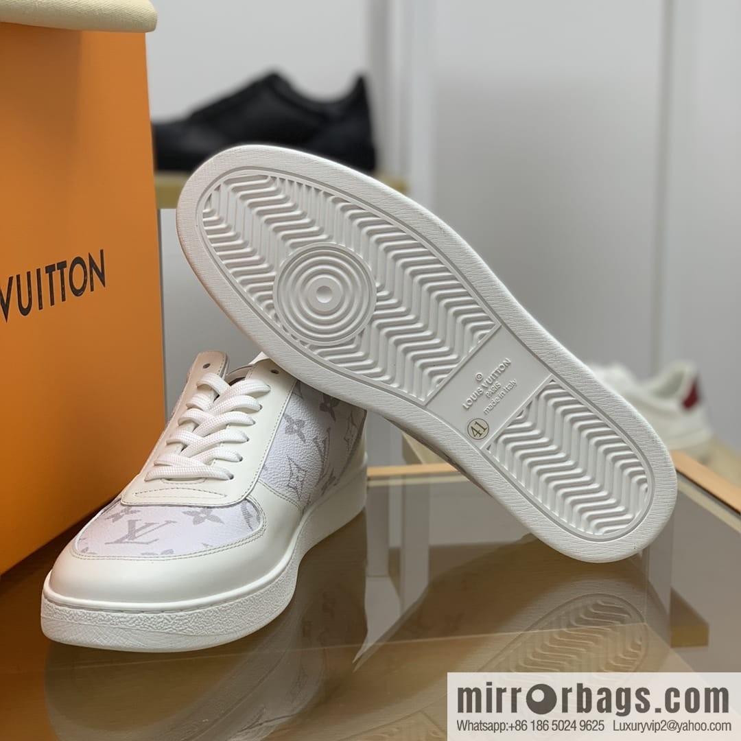 LV/Louis Vuitton men's casual shoes with leather patchwork