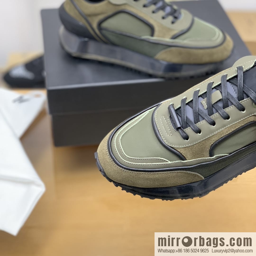 Balmaini, patchwork of three materials of anti-velvet leather, men's casual sneakers