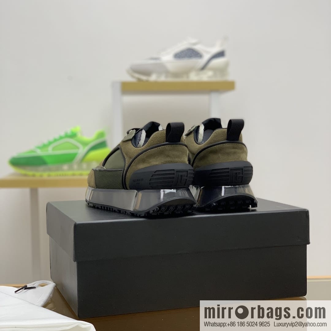 Balmaini, patchwork of three materials of anti-velvet leather, men's casual sneakers