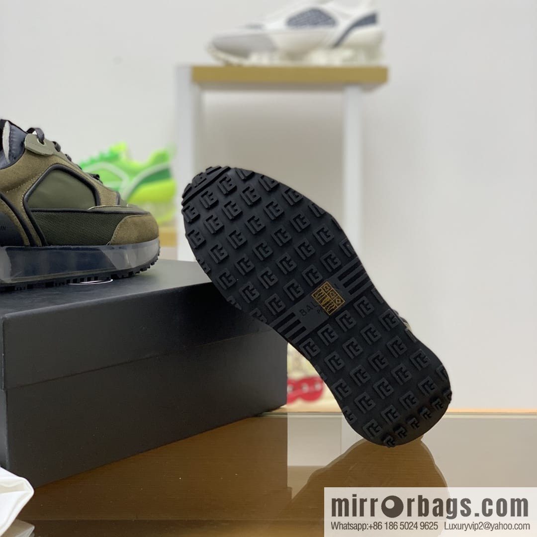 Balmaini, patchwork of three materials of anti-velvet leather, men's casual sneakers