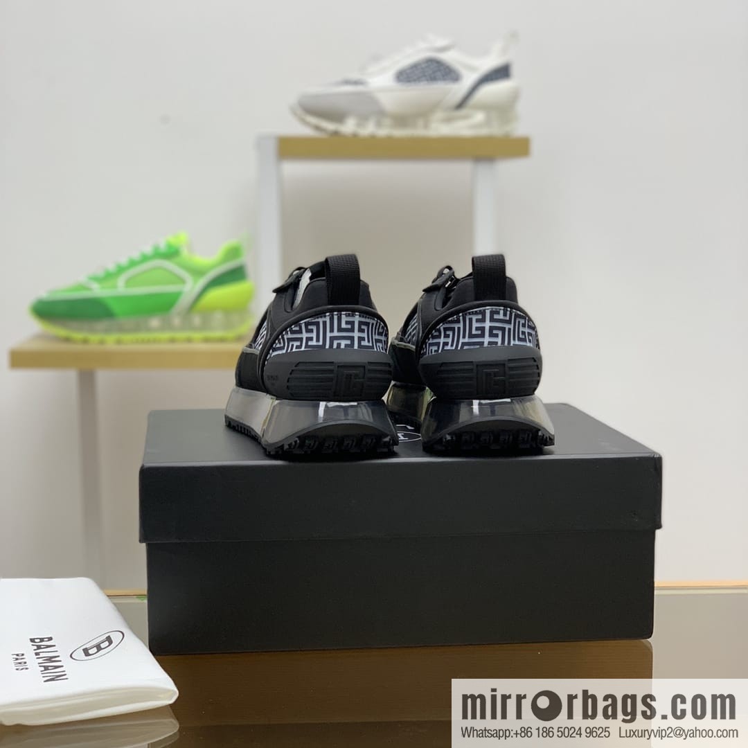 Balmaini, patchwork of three materials of anti-velvet leather, men's casual sneakers