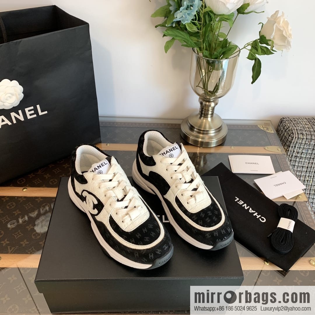 Chanel black embossing logo panda 🐼 sneakers