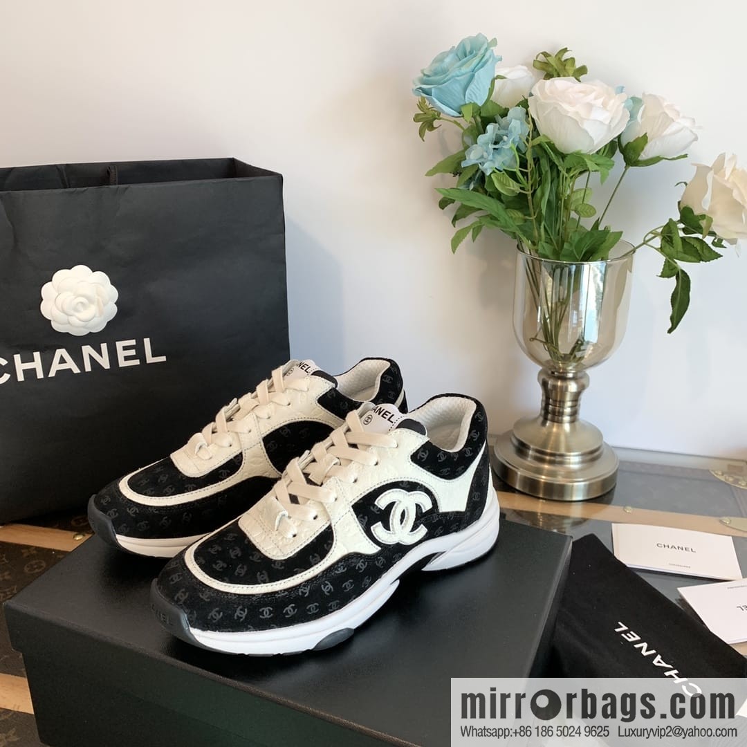 Chanel black embossing logo panda 🐼 sneakers