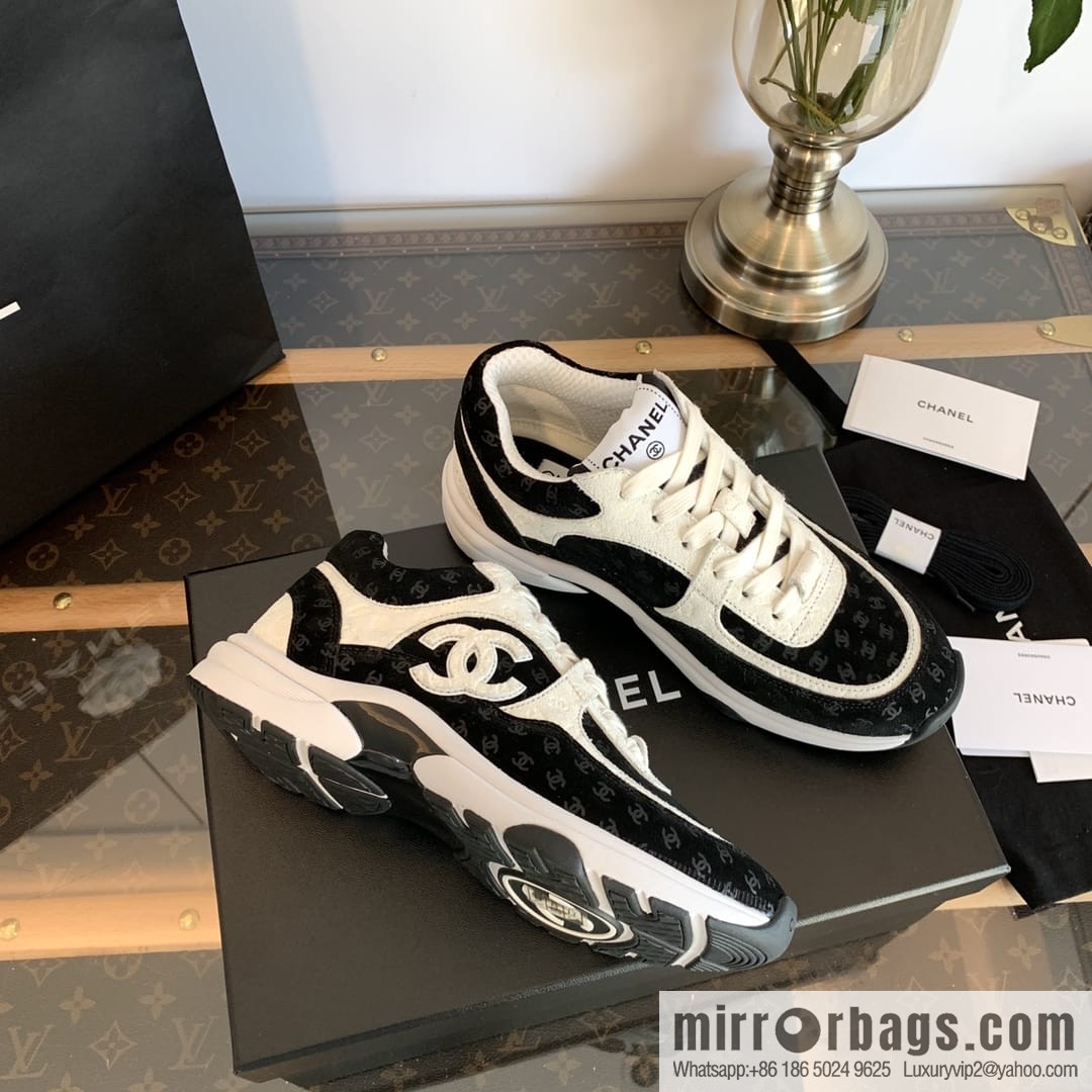 Chanel black embossing logo panda 🐼 sneakers