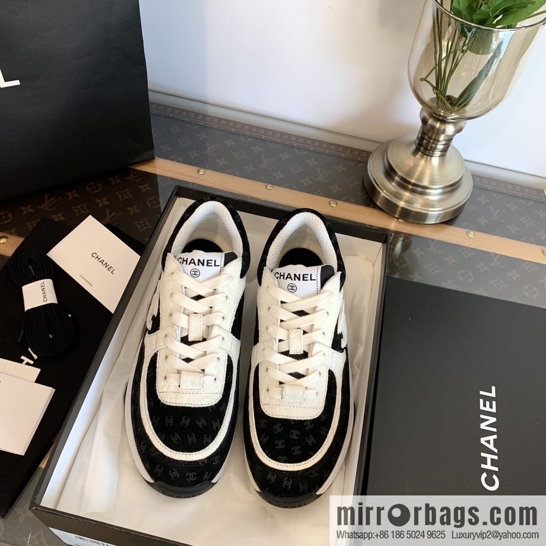 Chanel black embossing logo panda 🐼 sneakers