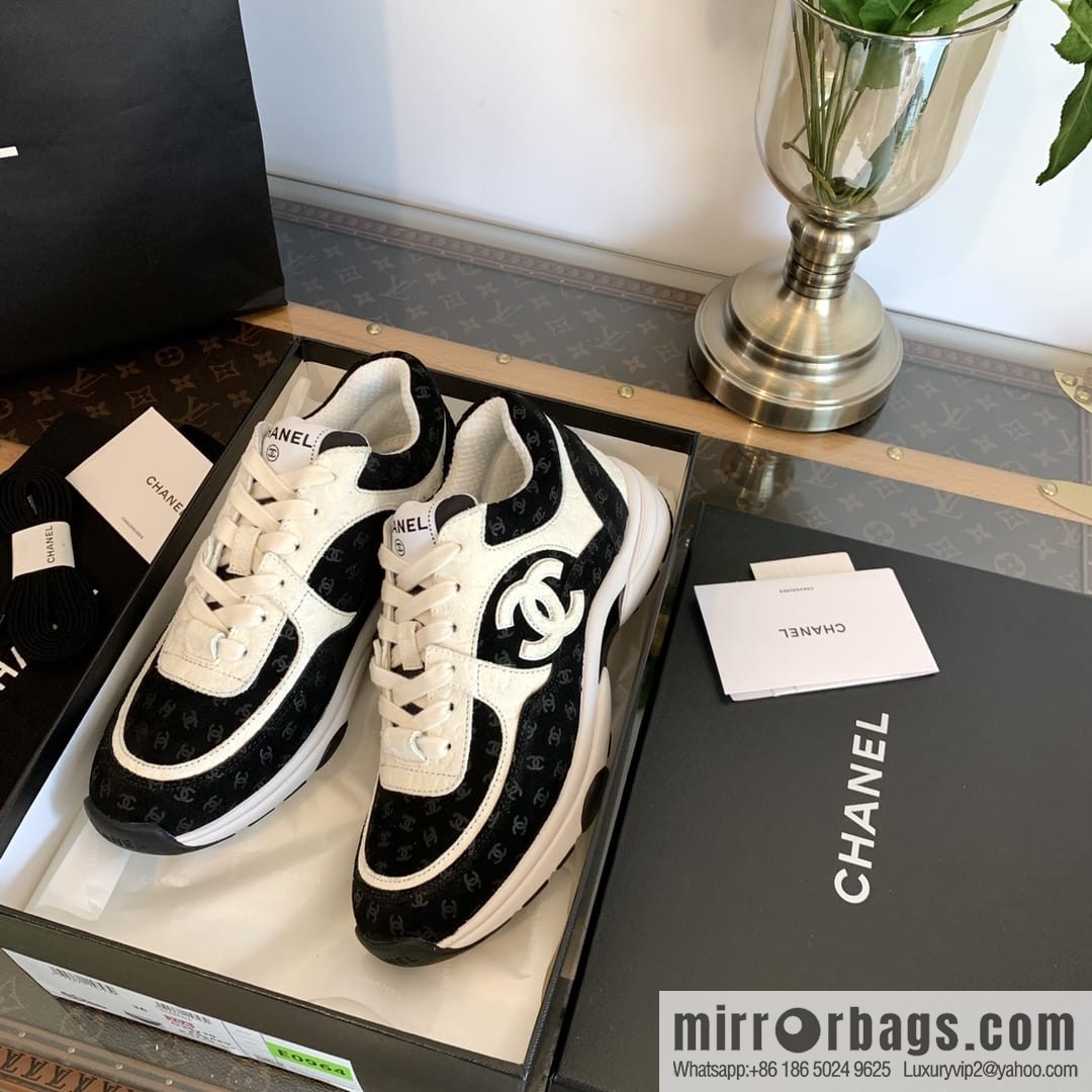 Chanel black embossing logo panda 🐼 sneakers