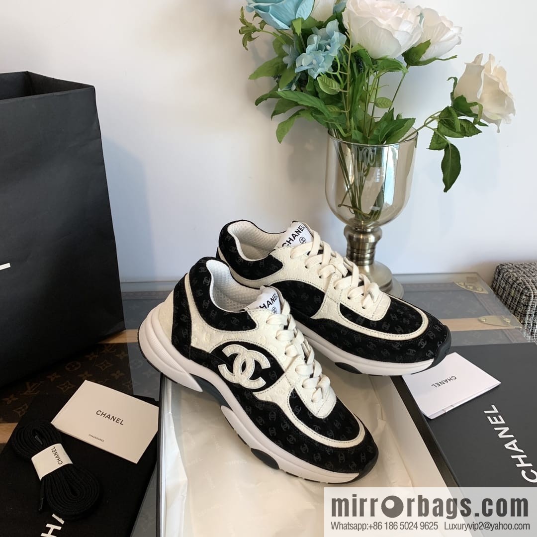 Chanel black embossing logo panda 🐼 sneakers