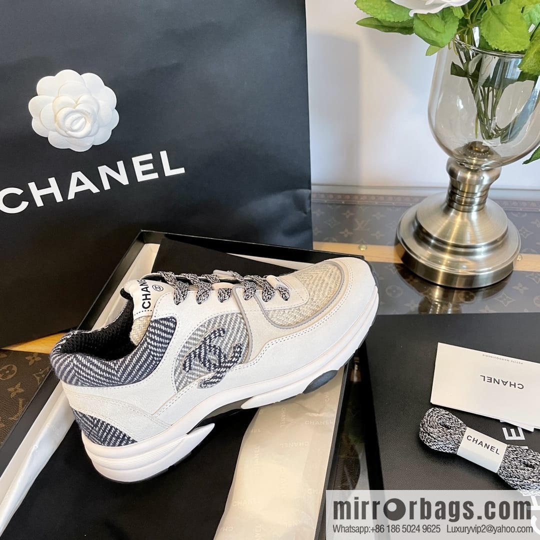 Chanel Wool rough flower reflective sneakers