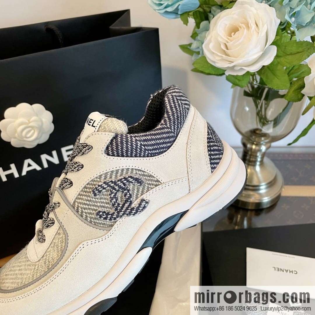 Chanel Wool rough flower reflective sneakers