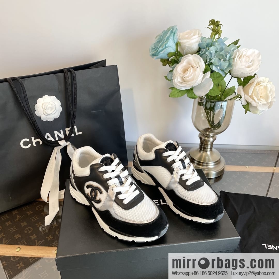 Chanel Xiaoxiang black and white color scheme panda 🐼 sneakers