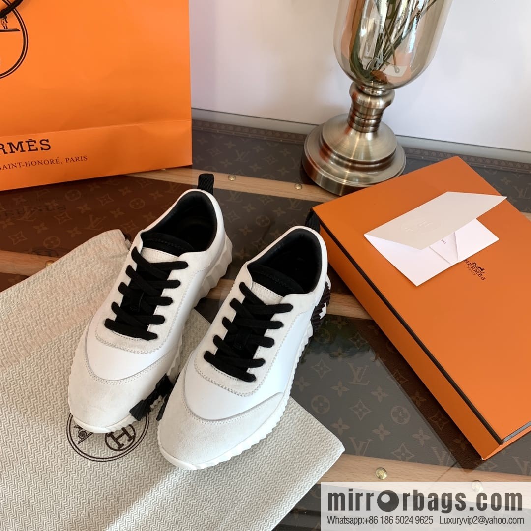 Hermes Hermès black and white color scheme panda sneakers