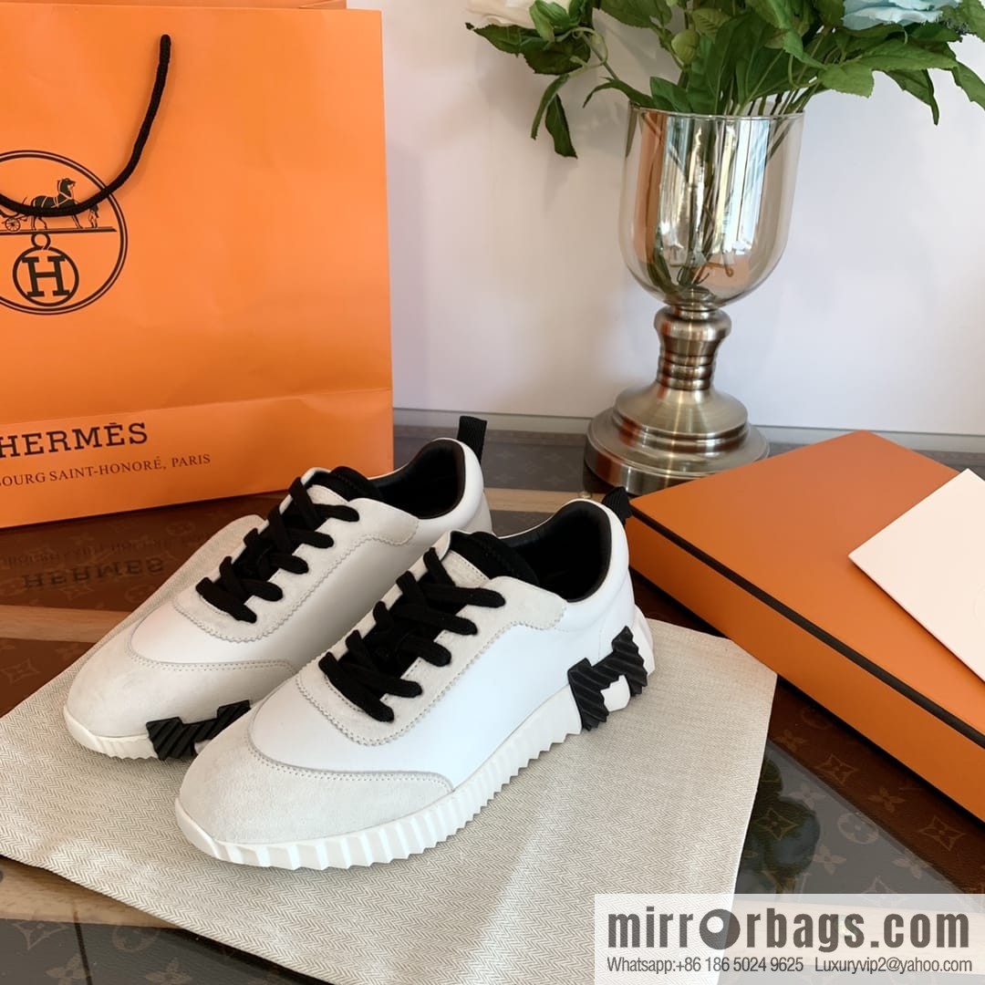 Hermes Hermès black and white color scheme panda sneakers