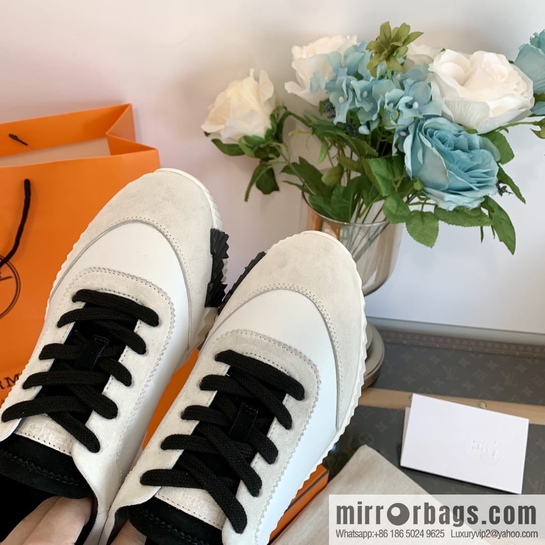 Hermes Hermès black and white color scheme panda sneakers