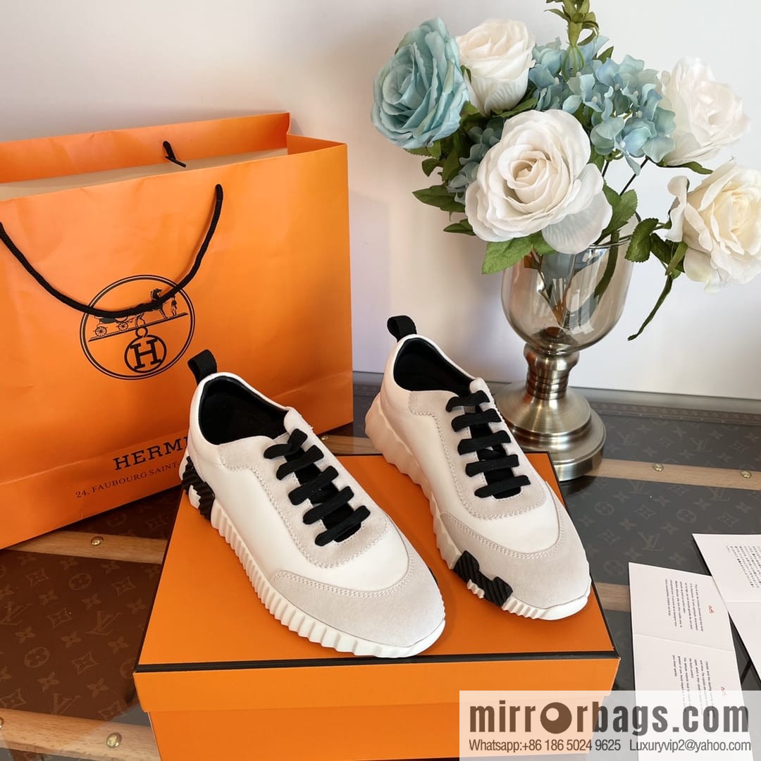 Hermes Hermès black and white color scheme panda sneakers