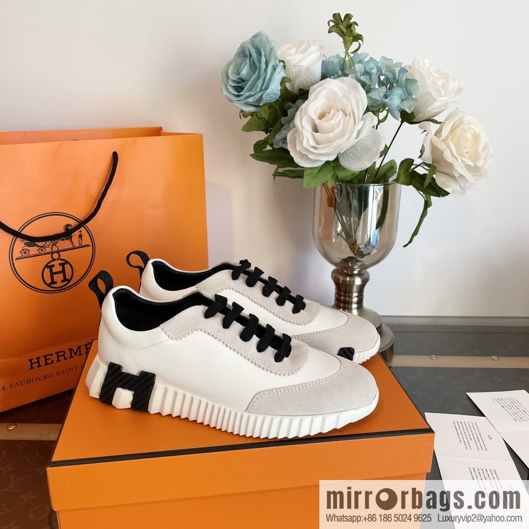 Hermes Hermès black and white color scheme panda sneakers