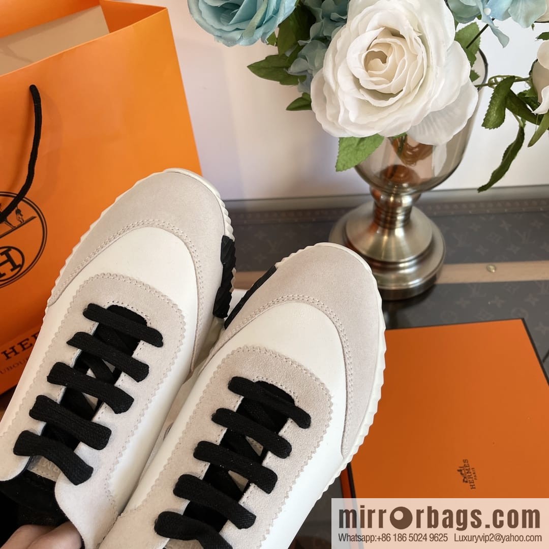 Hermes Hermès black and white color scheme panda sneakers