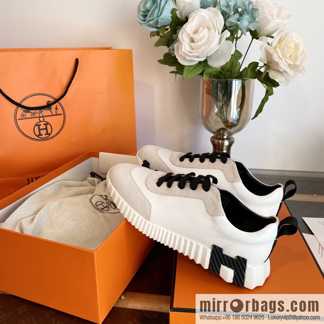 Hermes Hermès black and white color scheme panda sneakers