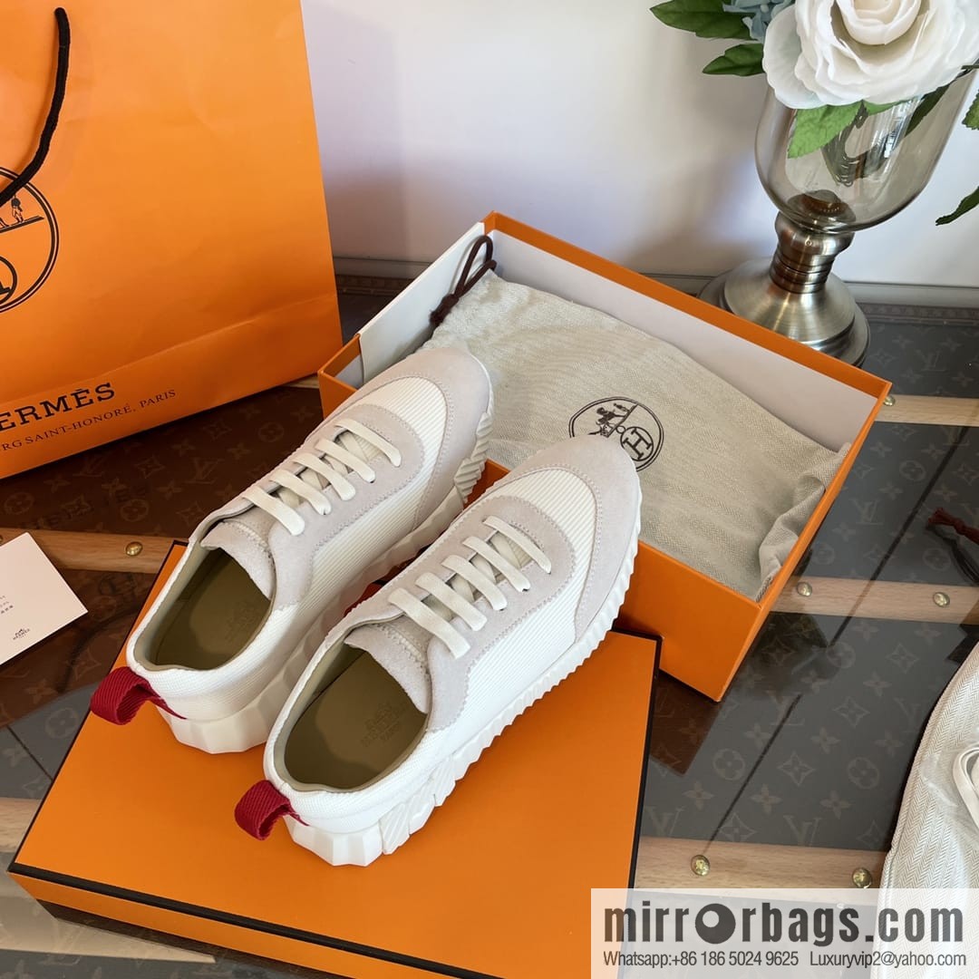 Hermes Hermès imported sheepskin ➕ cashmere casual sneakers