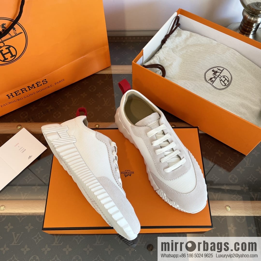 Hermes Hermès imported sheepskin ➕ cashmere casual sneakers
