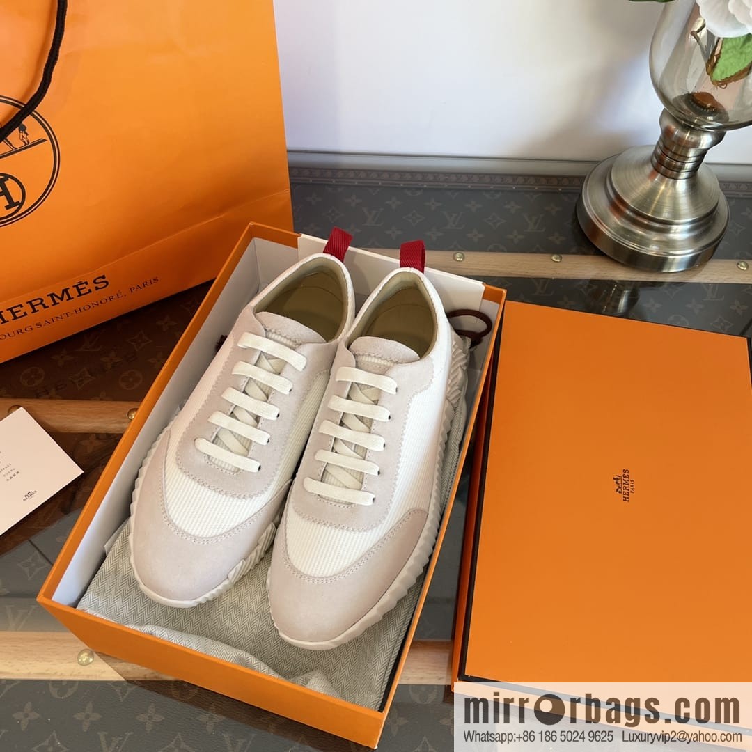 Hermes Hermès imported sheepskin ➕ cashmere casual sneakers
