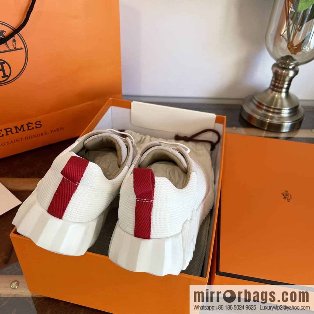 Hermes Hermès imported sheepskin ➕ cashmere casual sneakers