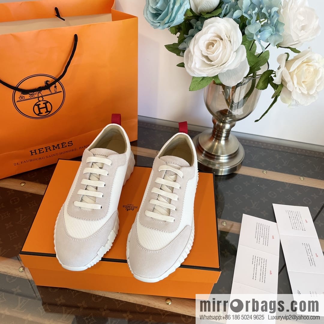 Hermes Hermès imported sheepskin ➕ cashmere casual sneakers