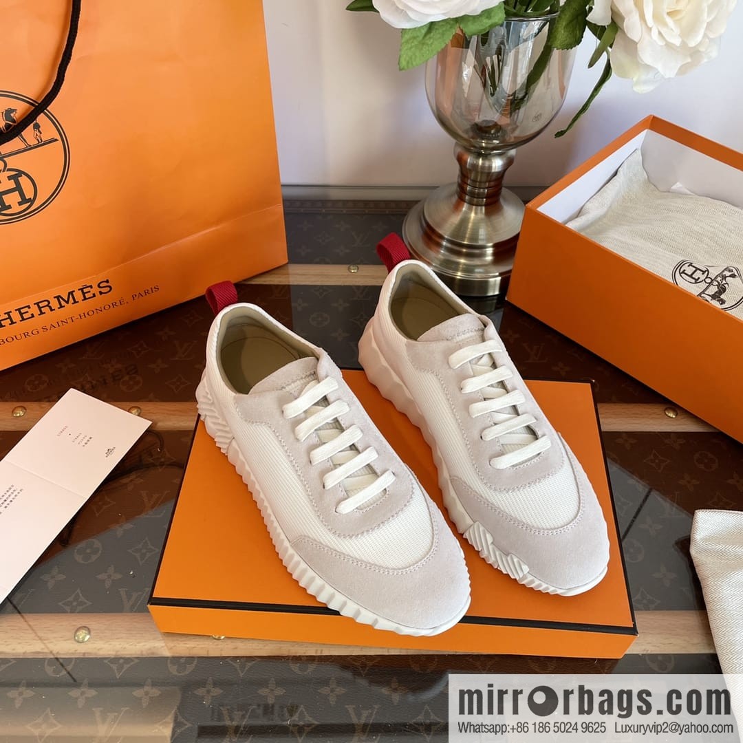 Hermes Hermès imported sheepskin ➕ cashmere casual sneakers
