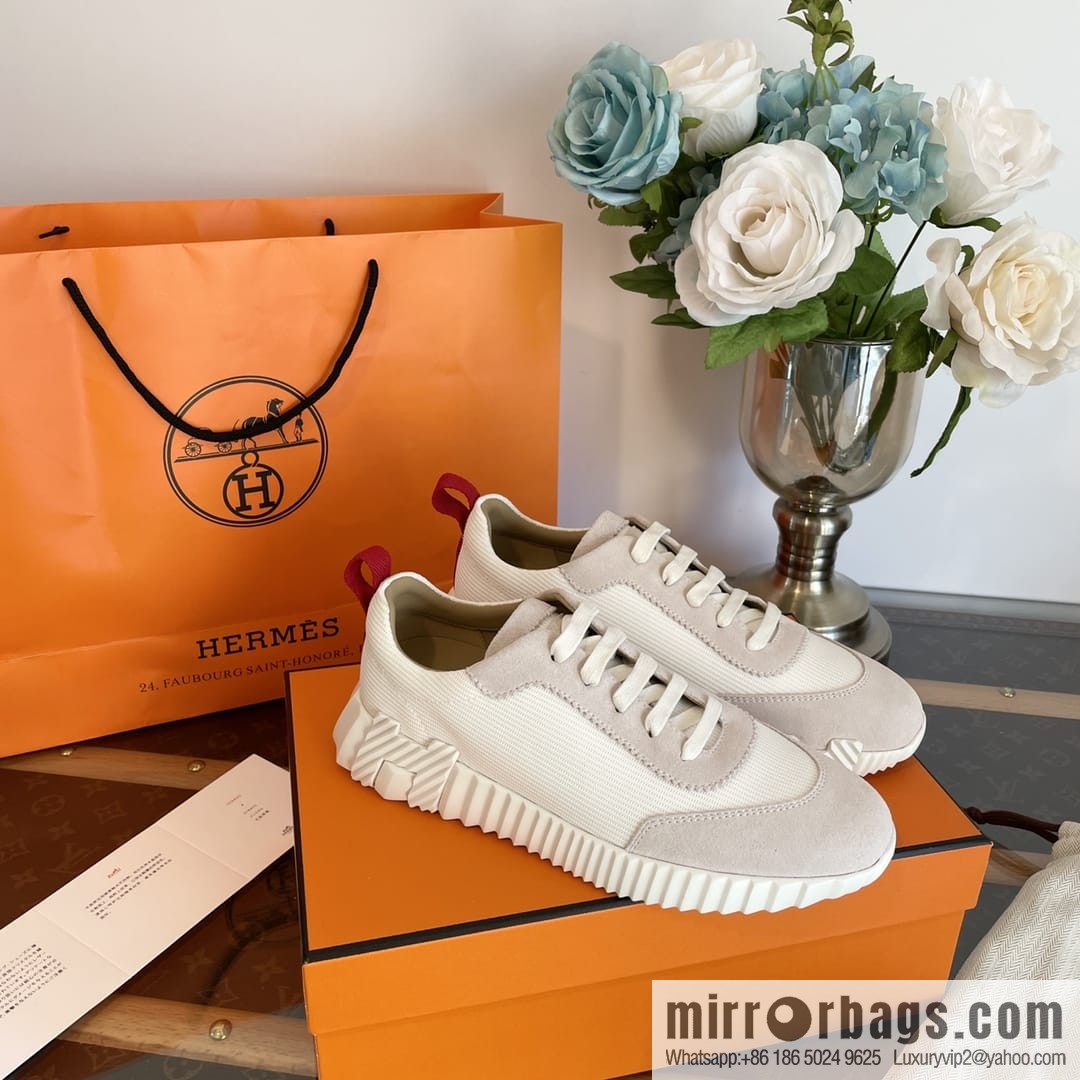 Hermes Hermès imported sheepskin ➕ cashmere casual sneakers