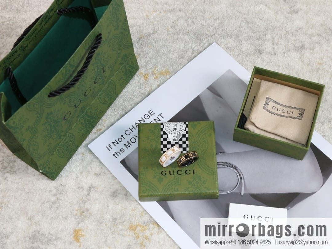 New Gucci gucci double G black and white ceramic ring