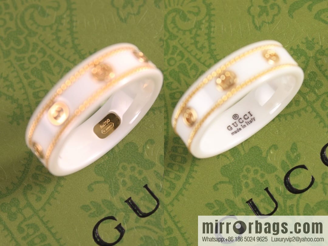 New Gucci gucci double G black and white ceramic ring