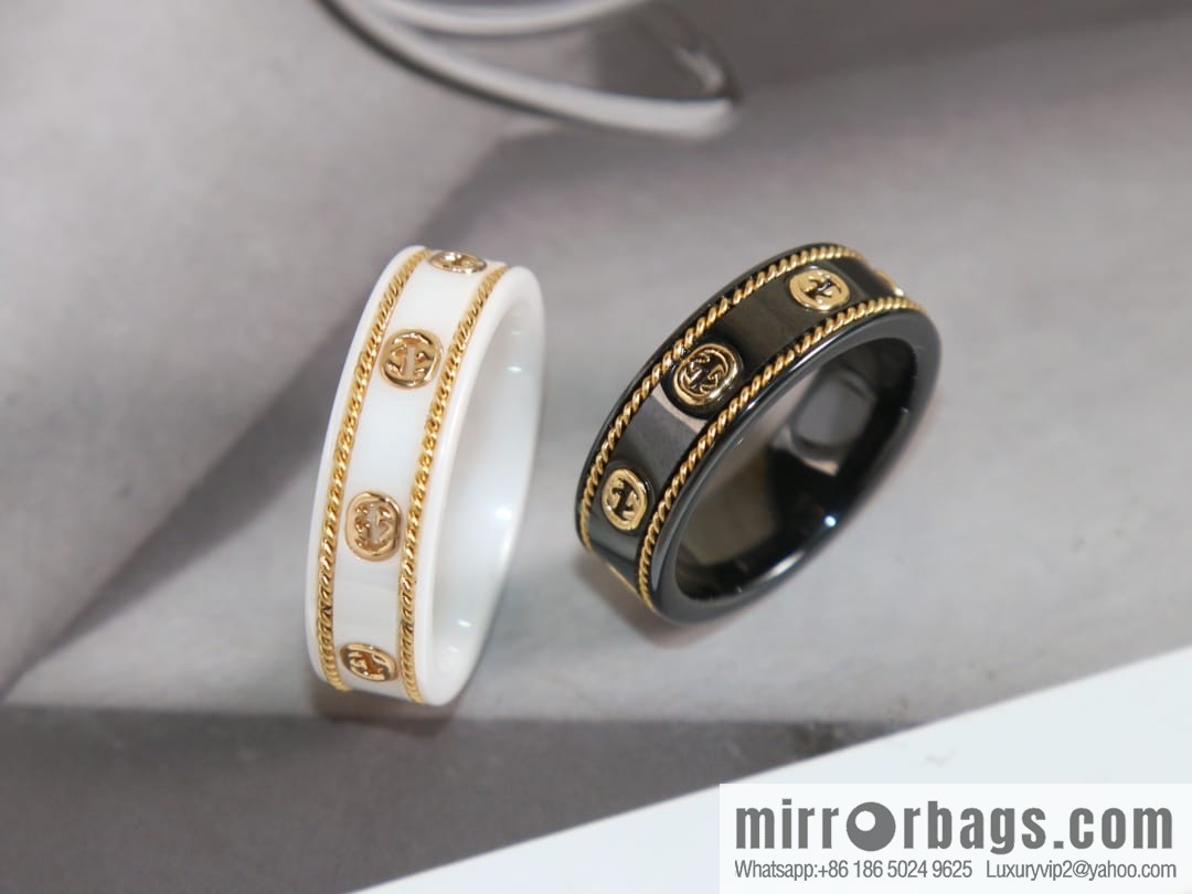 New Gucci gucci double G black and white ceramic ring
