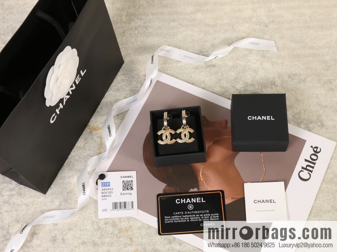 New ☑️ CHANEL Chanel c2 colored diamond stud earrings