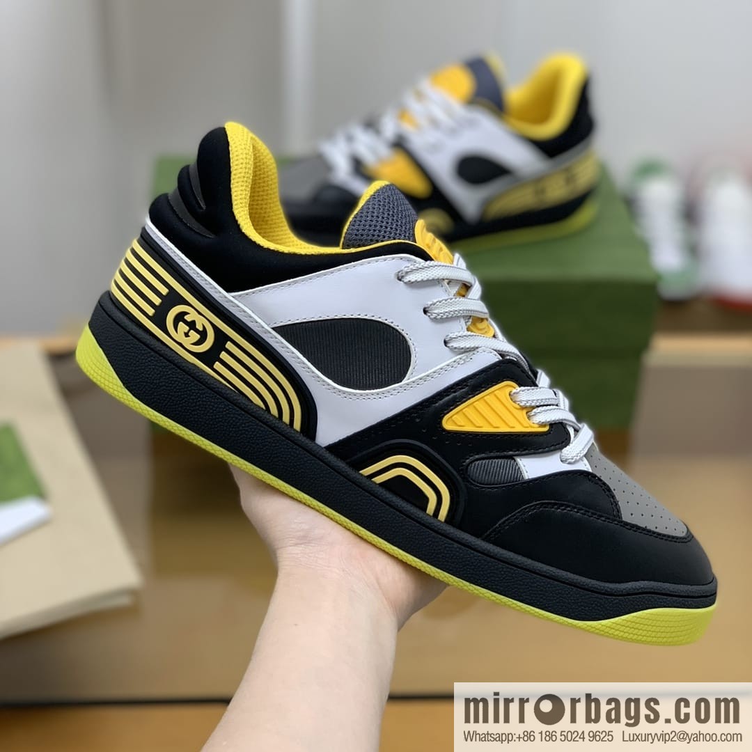 Gucci Gucci uses leather + breathable net iconic men's sneakers