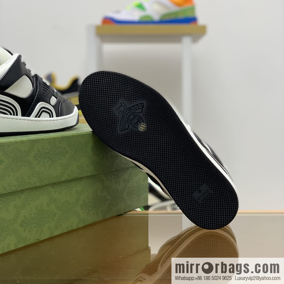 Gucci Gucci uses leather + breathable mesh iconic His & Hers sneakers