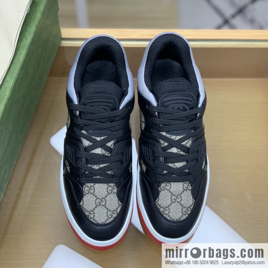 Gucci Gucci uses leather + breathable net iconic men's sneakers