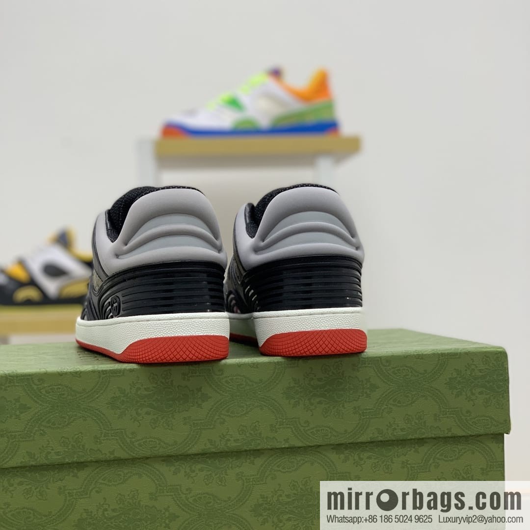 Gucci Gucci uses leather + breathable net iconic men's sneakers