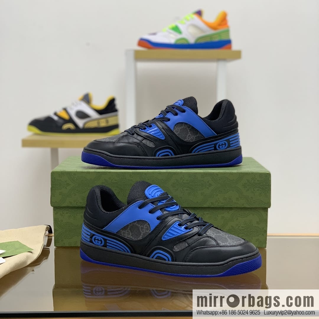 Gucci Gucci uses leather + breathable net iconic men's sneakers
