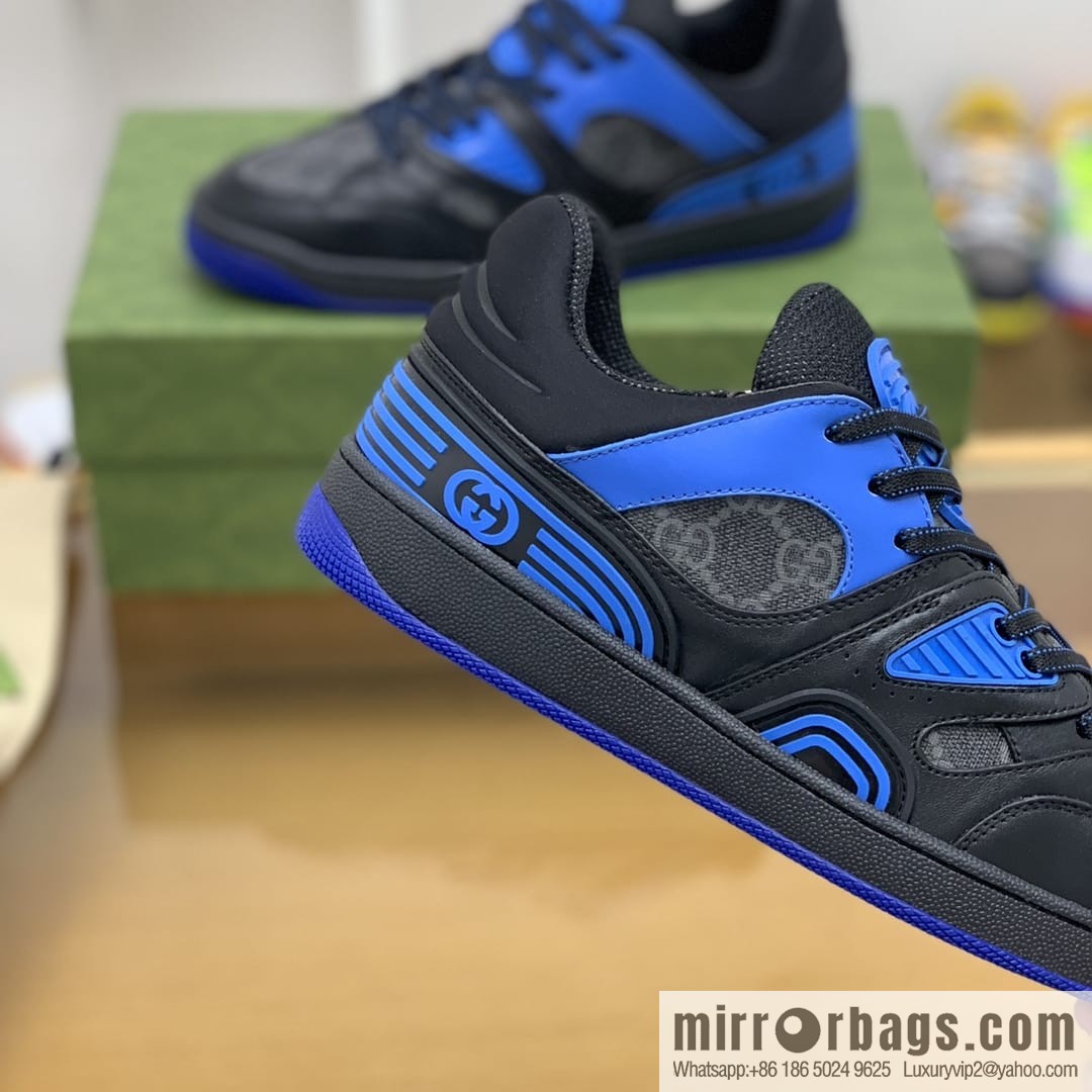 Gucci Gucci uses leather + breathable net iconic men's sneakers