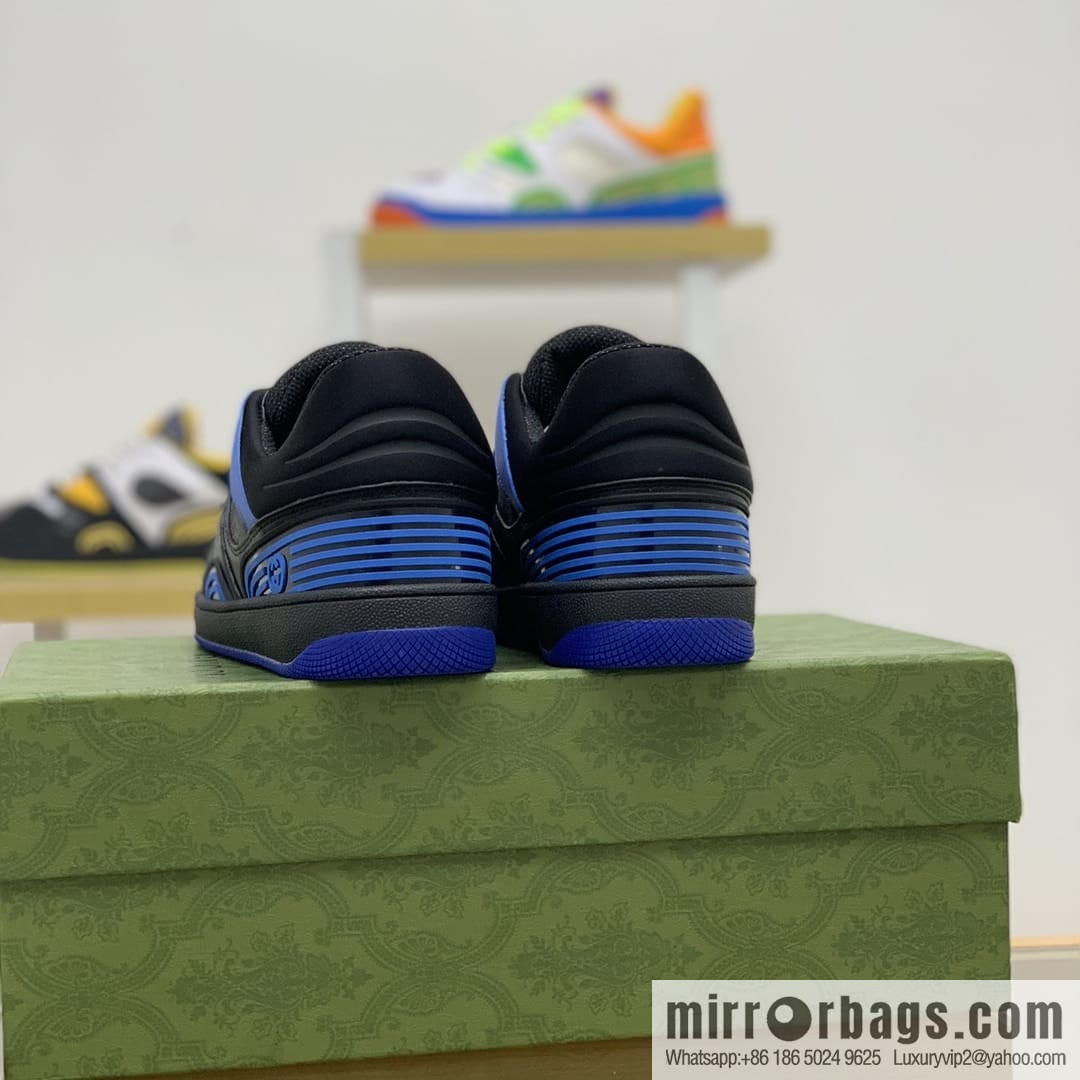 Gucci Gucci uses leather + breathable net iconic men's sneakers