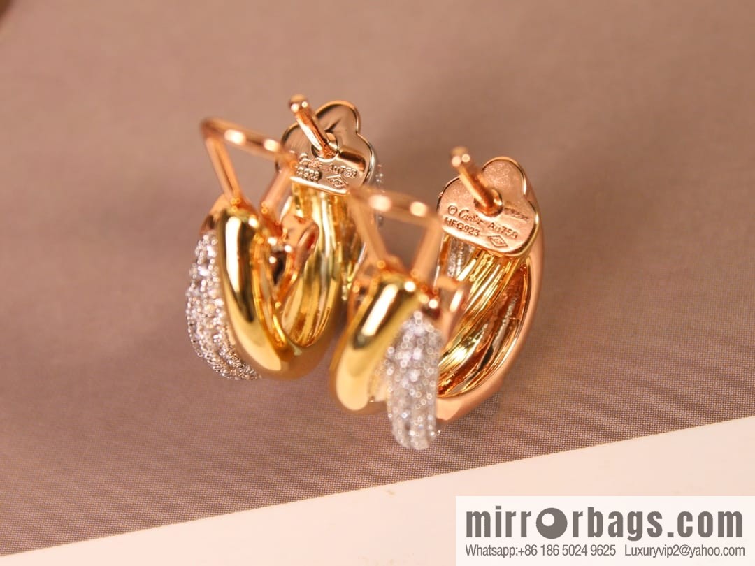 Cartier Trinity series three-color three-ring earrings