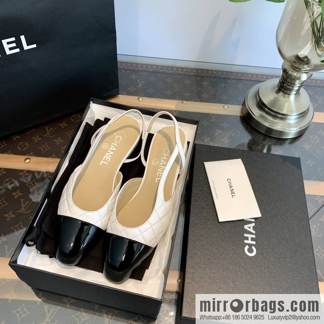 Chanel Xiaoxiang rhombus color matching thick-heeled sandals