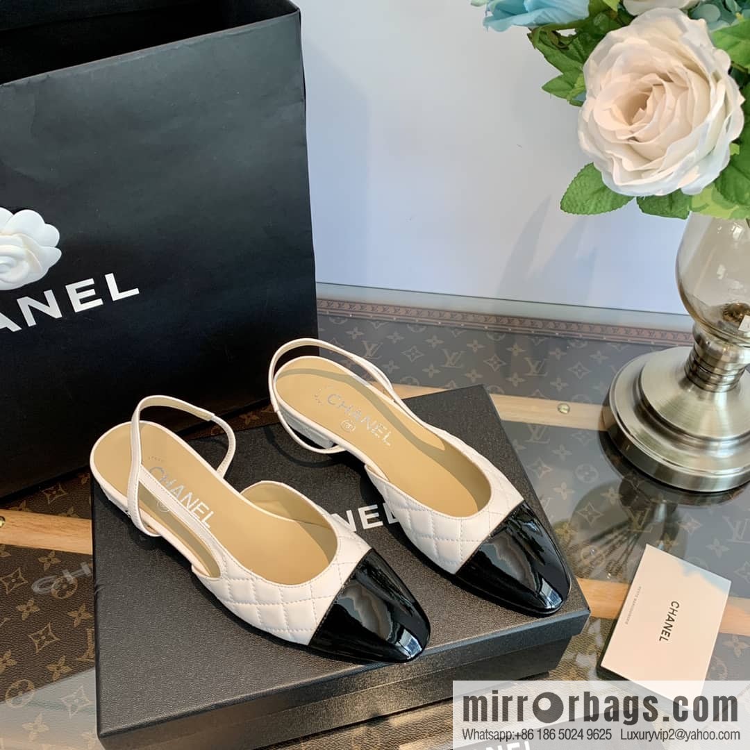 Chanel Xiaoxiang rhombus color matching thick-heeled sandals