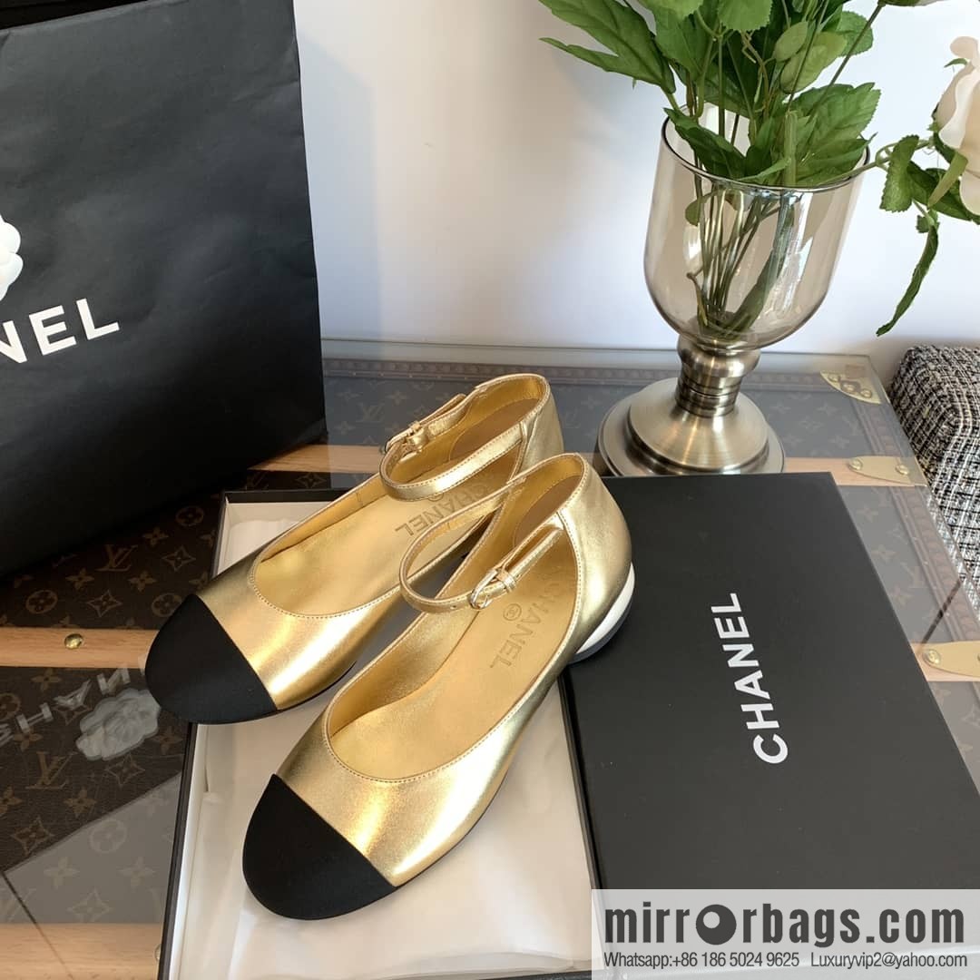 Chanel small fragrance color matching pearl heel counter Mary Jane single shoes‼