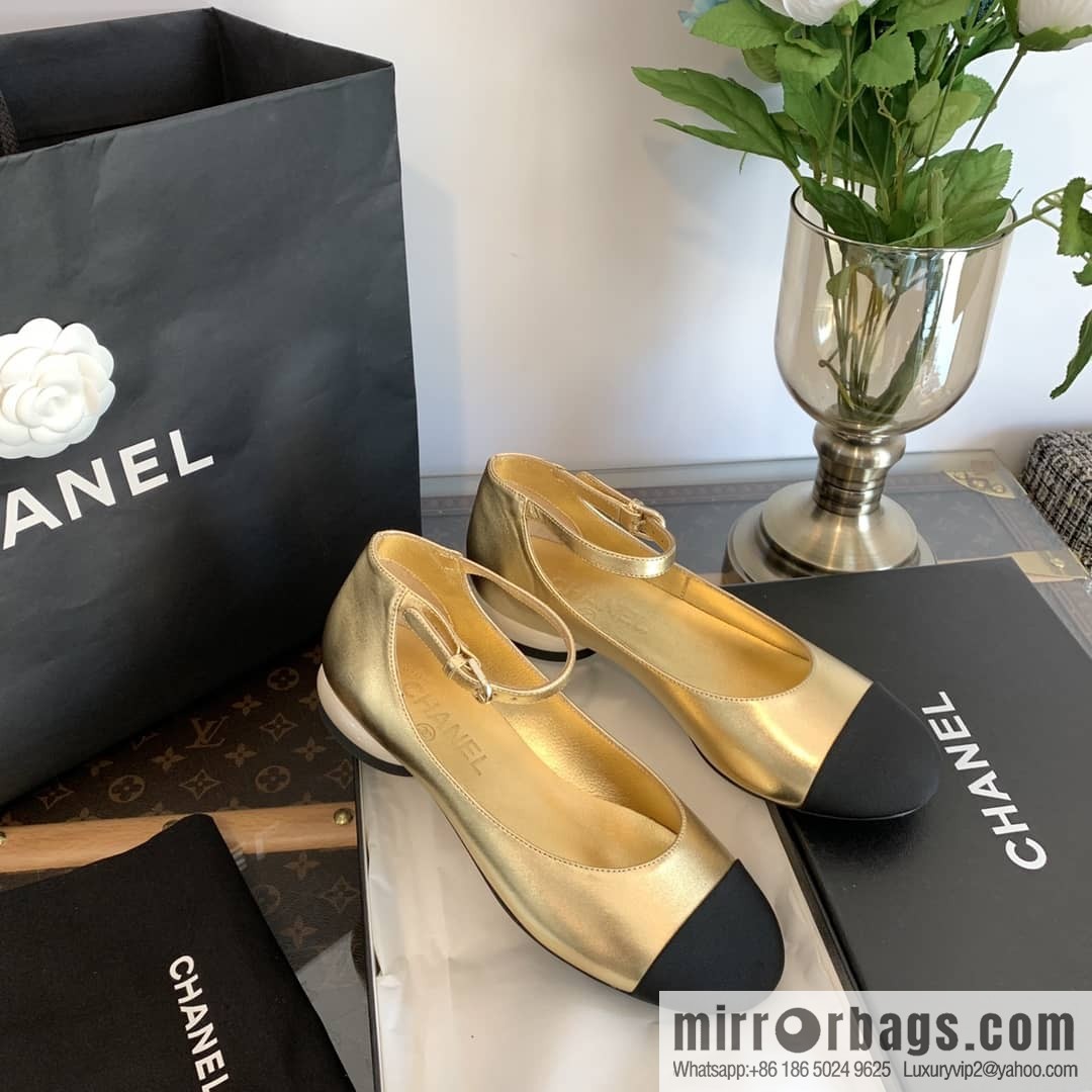 Chanel small fragrance color matching pearl heel counter Mary Jane single shoes‼