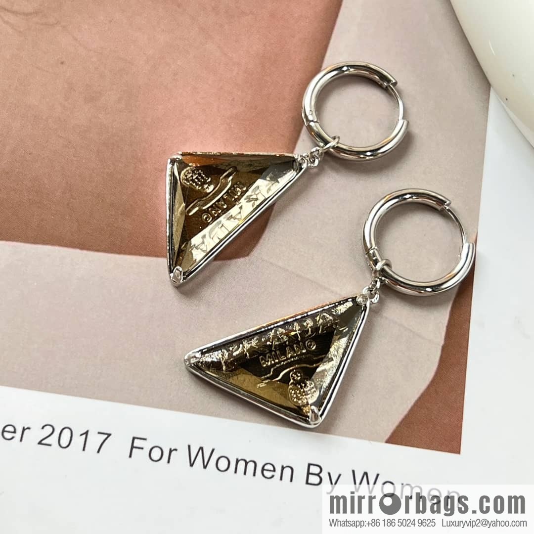 PRADA Prada triangle label, stud earrings