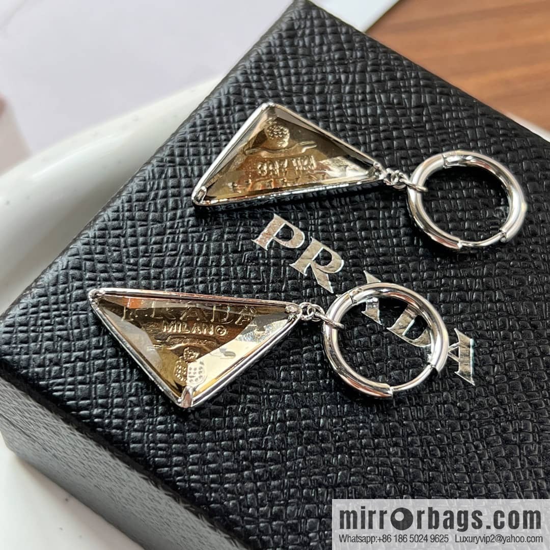 PRADA Prada triangle label, stud earrings