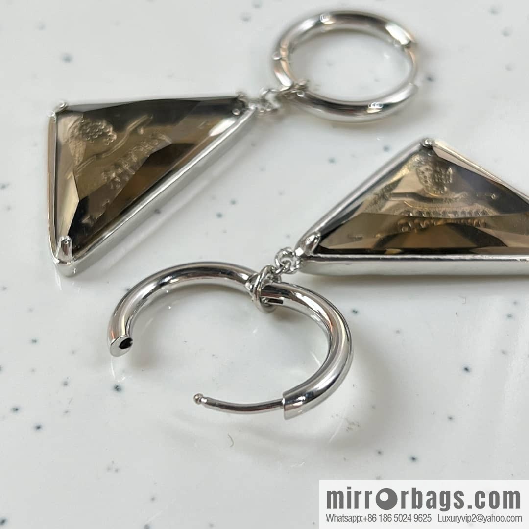PRADA Prada triangle label, stud earrings