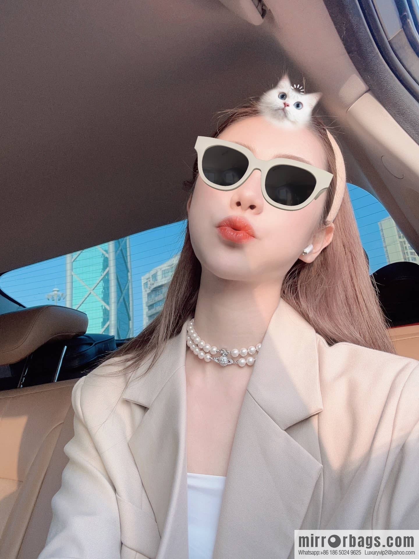 New ☑️ Vivienne Westwood Queen Mother Saturn Double Pearl Necklace