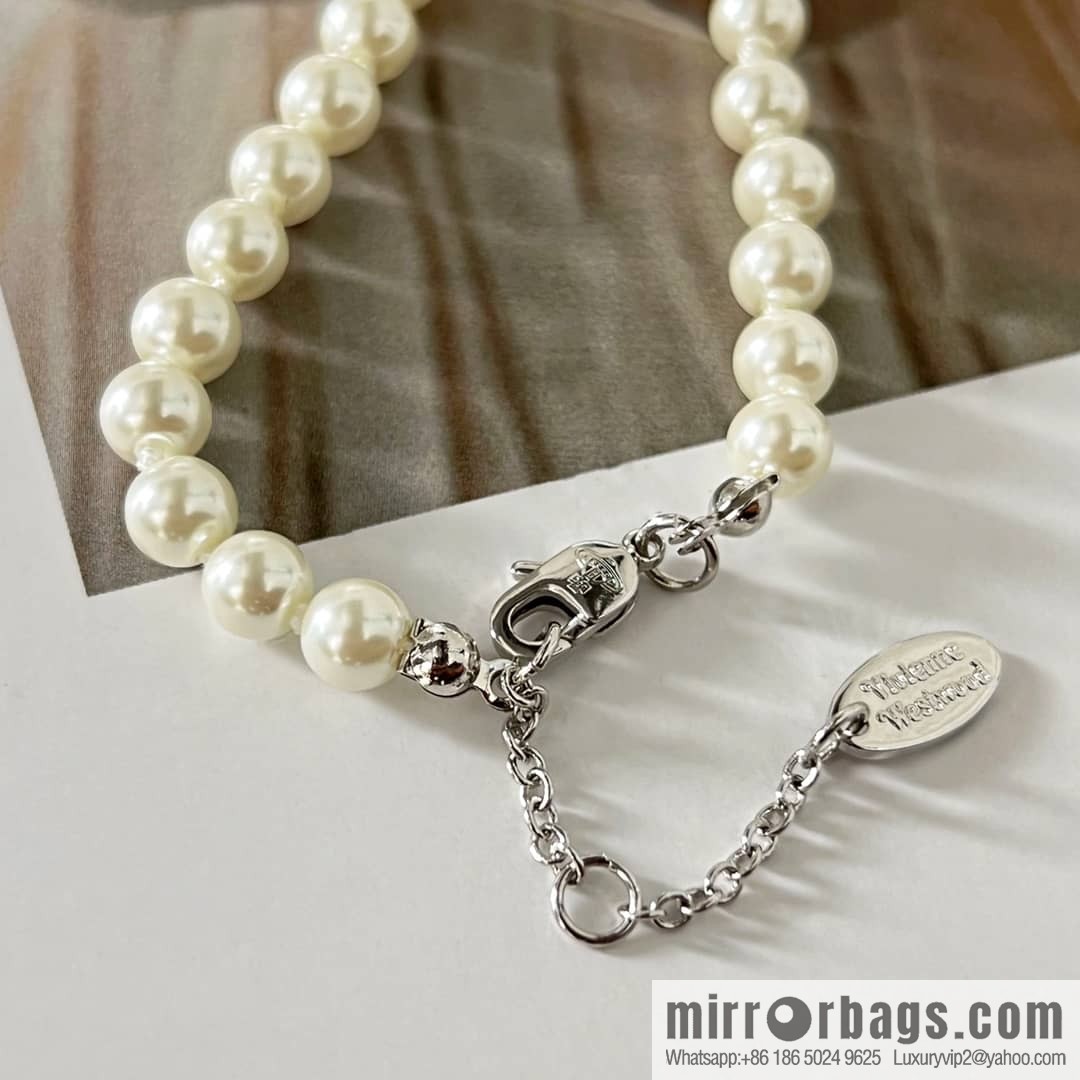 New ☑️ Vivienne Westwood Queen Mother Full Diamond Saturn Pearl Necklace