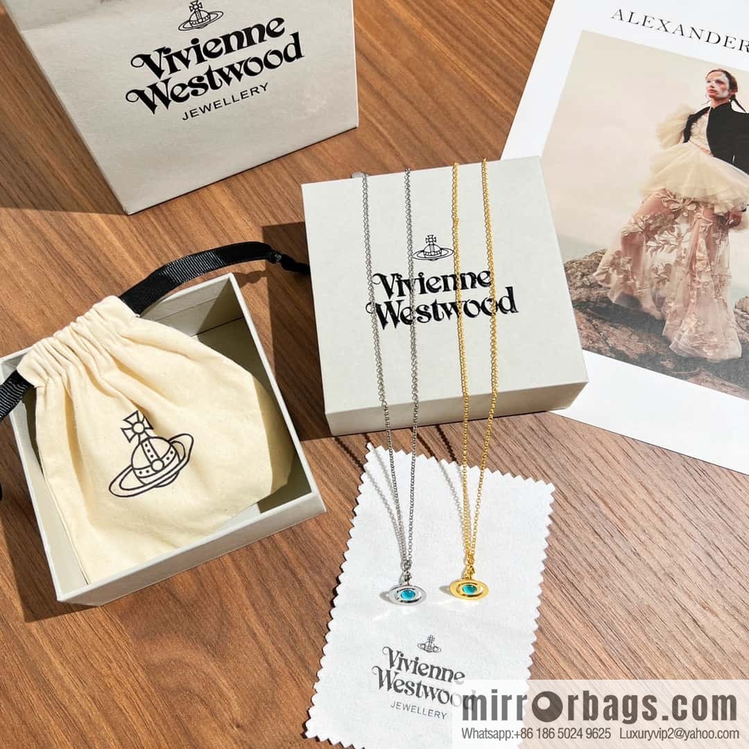 New ☑️ Vivienne Westwood Queen Mother Saturn Sapphire necklace